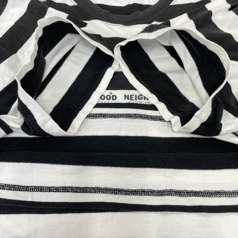 ネイバーフッド NEIGHBORHOOD Tシャツ 半袖 Fragment Design コラボ オールド ボーダー ポケット Tシャツ XL ボーダー柄 X ロゴ、文字 白 / ホワイト / white X 黒 / ブラック / black メンズ USED 古着 中古 50142031