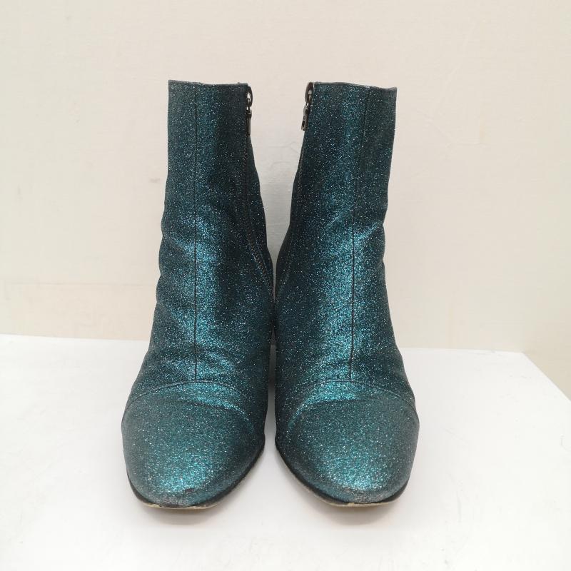 ドリスヴァンノッテン DRIES VAN NOTEN ブーツ 一般 グリッター ヒール ブーツ ラメ サイドジップ サイズ38 24.0cm 緑 / グリーン / green レディース USED 古着 中古 50142068