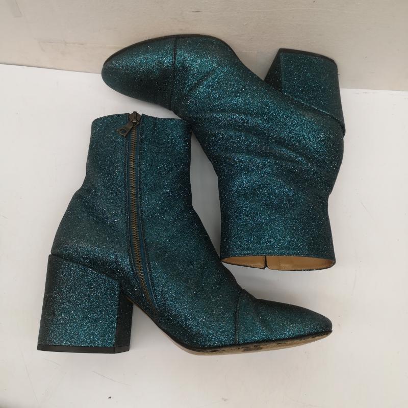 ドリスヴァンノッテン DRIES VAN NOTEN ブーツ 一般 グリッター ヒール ブーツ ラメ サイドジップ サイズ38 24.0cm 緑 / グリーン / green レディース USED 古着 中古 50142068