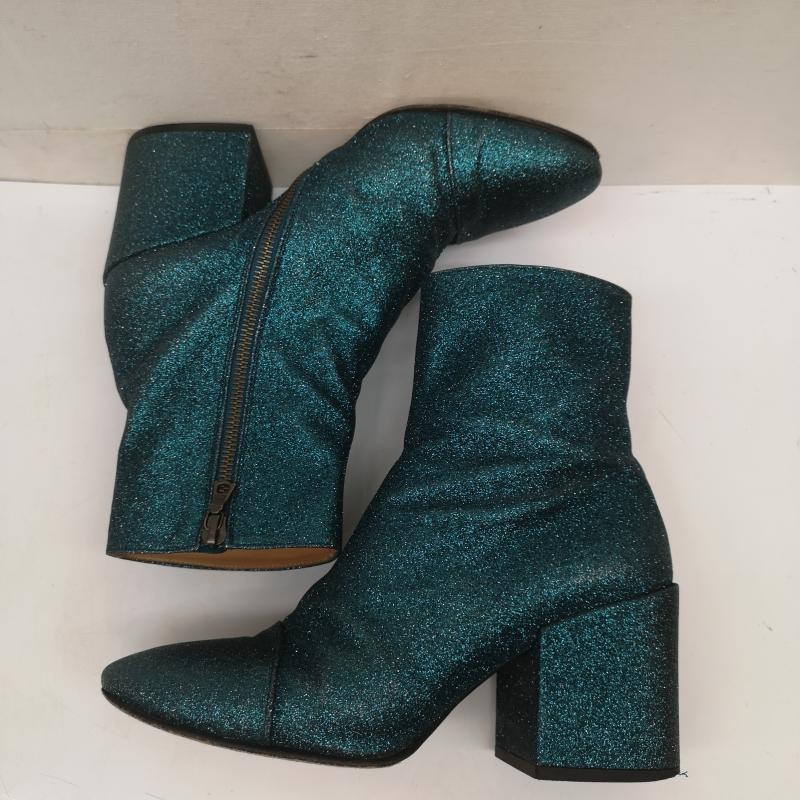 ドリスヴァンノッテン DRIES VAN NOTEN ブーツ 一般 グリッター ヒール ブーツ ラメ サイドジップ サイズ38 24.0cm 緑 / グリーン / green レディース USED 古着 中古 50142068