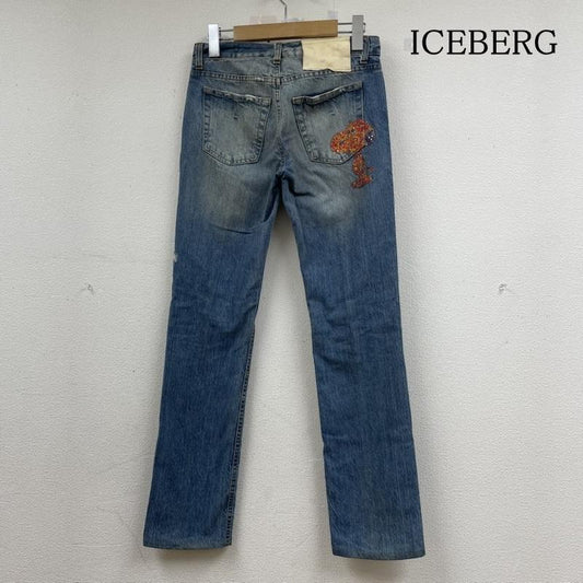 アイスバーグ ICEBERG パンツ デニム、ジーンズ デニム ジーパン ジーンズ ボタン ロゴ 刻印入り スヌーピー ラインストーン 25インチ - キャラクター インディゴ / インディゴ / Indigo レディース USED 古着 中古 50142086