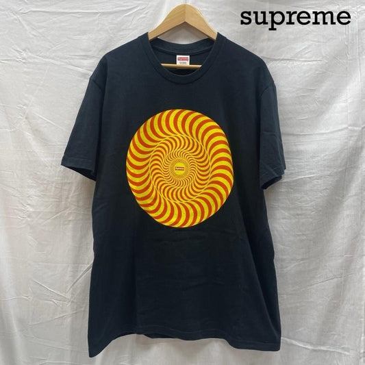 シュプリーム Supreme Tシャツ 半袖 18SS ×SPITFIRE Classic Swirl Tee BLK スピットファイア ブラック プリント L 黒 / ブラック / black メンズ USED 古着 中古 50142103