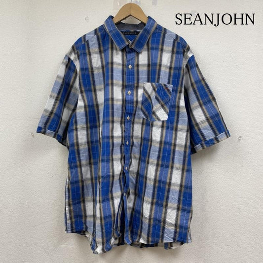 ショーンジョン SEANJOHN シャツ、ブラウス 半袖 半袖 シャツ ブラウス Shirt デザインシャツ 胸ポケット ボタン チェック 大きめ ビッグシルエット サイズ3XL - チェック マルチカラー / マルチカラー / multicolor メンズ USED 古着 中古 50142111