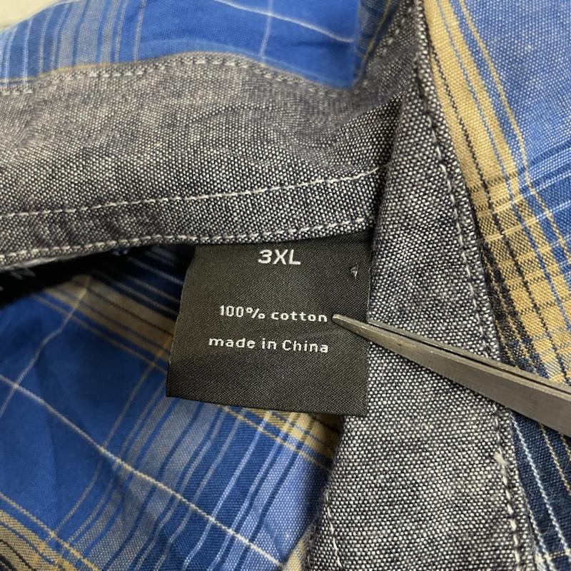 ショーンジョン SEANJOHN シャツ、ブラウス 半袖 半袖 シャツ ブラウス Shirt デザインシャツ 胸ポケット ボタン チェック 大きめ ビッグシルエット サイズ3XL - チェック マルチカラー / マルチカラー / multicolor メンズ USED 古着 中古 50142111