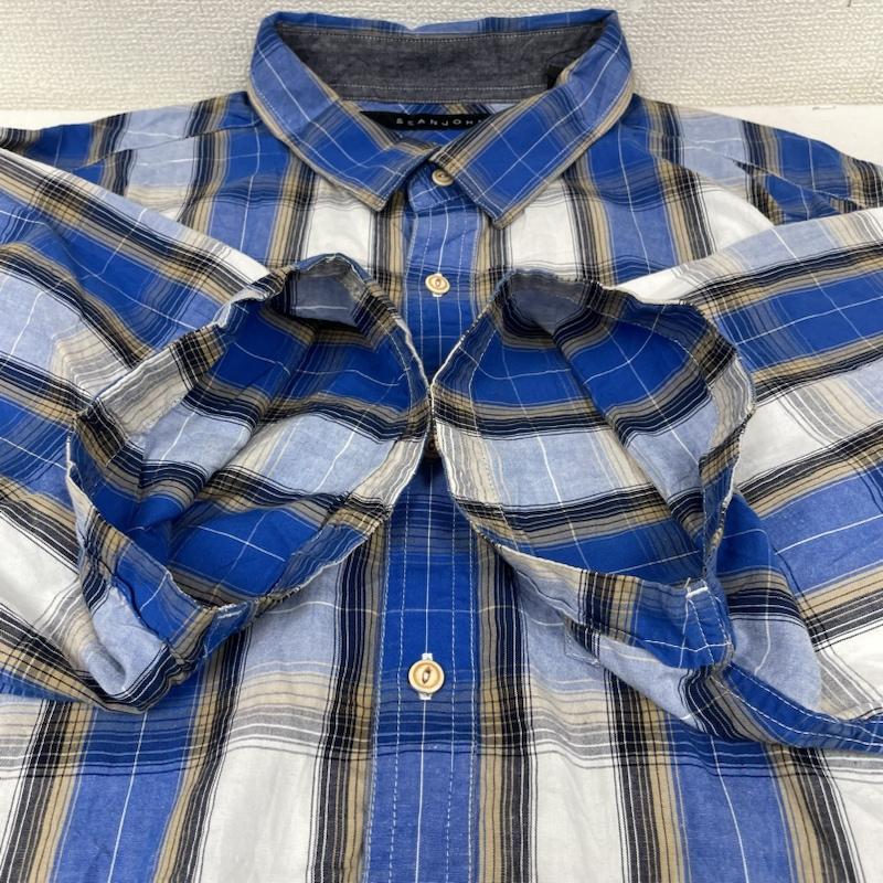 ショーンジョン SEANJOHN シャツ、ブラウス 半袖 半袖 シャツ ブラウス Shirt デザインシャツ 胸ポケット ボタン チェック 大きめ ビッグシルエット サイズ3XL - チェック マルチカラー / マルチカラー / multicolor メンズ USED 古着 中古 50142111