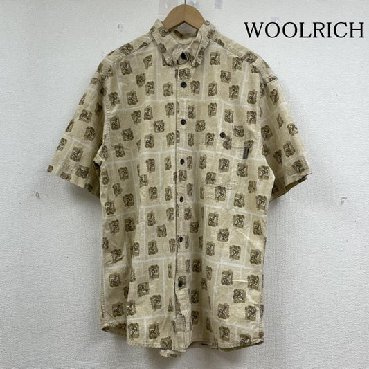 ウールリッチ WOOLRICH シャツ、ブラウス 半袖 90s 鹿柄 総柄 プリント 半袖 ボタンダウン シャツ ボタンロゴ刻印 L 総柄 X アニマル柄 ベージュ / ベージュ / beige メンズ USED 古着 中古 50142114