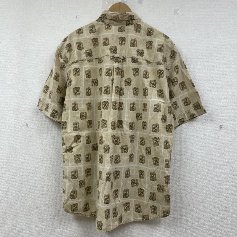ウールリッチ WOOLRICH シャツ、ブラウス 半袖 90s 鹿柄 総柄 プリント 半袖 ボタンダウン シャツ ボタンロゴ刻印 L 総柄 X アニマル柄 ベージュ / ベージュ / beige メンズ USED 古着 中古 50142114