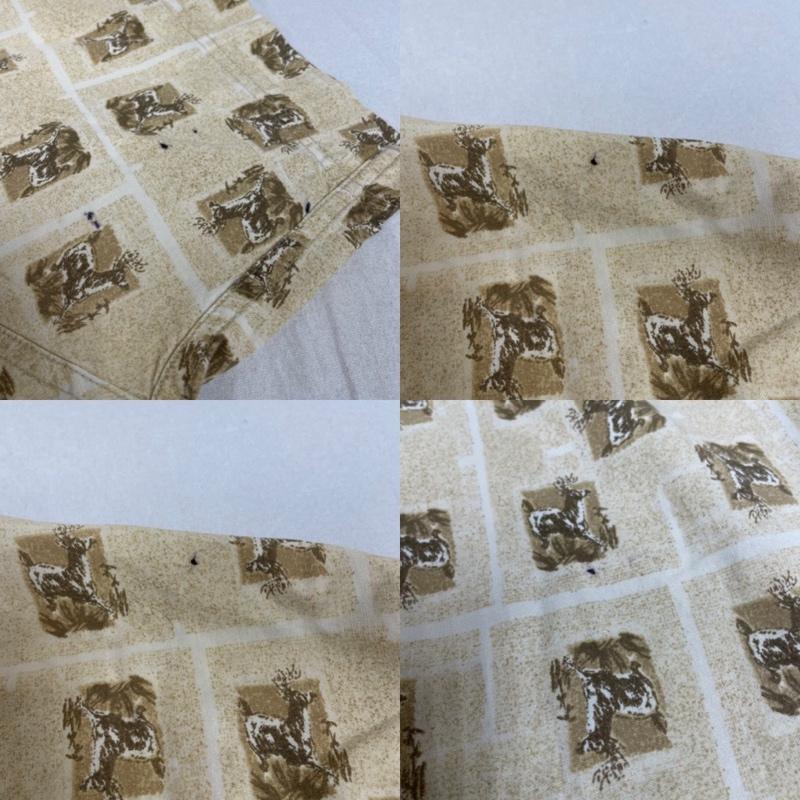ウールリッチ WOOLRICH シャツ、ブラウス 半袖 90s 鹿柄 総柄 プリント 半袖 ボタンダウン シャツ ボタンロゴ刻印 L 総柄 X アニマル柄 ベージュ / ベージュ / beige メンズ USED 古着 中古 50142114