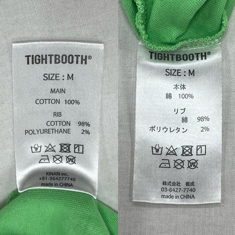 タイトブース TIGHTBOOTH Tシャツ 半袖 TBPR STRAIGHT UP T-SHIRT オーバーサイズ ビッグシルエット ポケット Tシャツ M ロゴ、文字 X プリント 薄緑 / ライトグリーン / メンズ USED 古着 中古 50142124