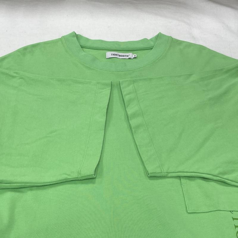 タイトブース TIGHTBOOTH Tシャツ 半袖 TBPR STRAIGHT UP T-SHIRT オーバーサイズ ビッグシルエット ポケット Tシャツ M ロゴ、文字 X プリント 薄緑 / ライトグリーン / メンズ USED 古着 中古 50142124