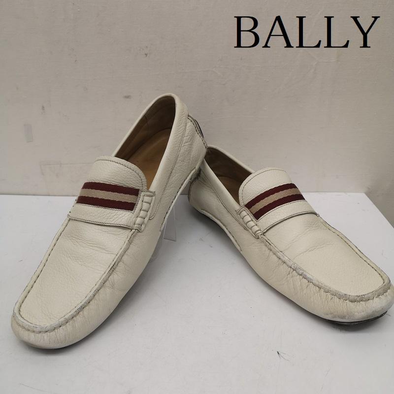 バリー BALLY スリッポン スリッポン レザー ドライビング シューズ スリッポン EEE 27.5cm 白 / ホワイト / white メンズ USED 古着 中古 50142134