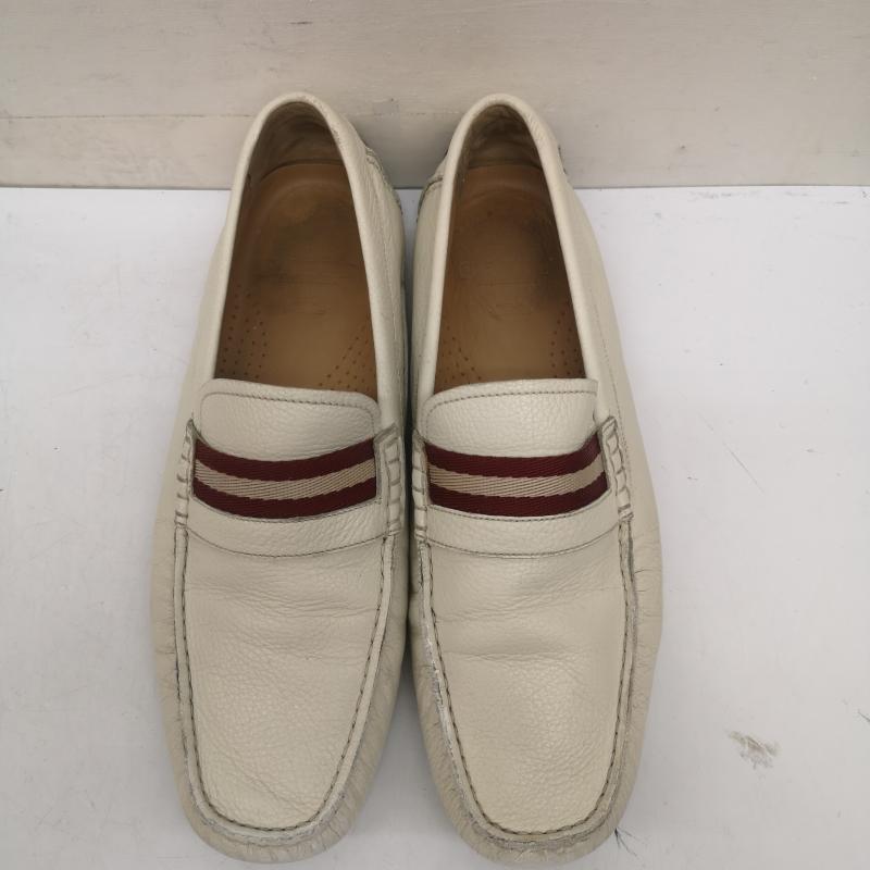 バリー BALLY スリッポン スリッポン レザー ドライビング シューズ スリッポン EEE 27.5cm 白 / ホワイト / white メンズ USED 古着 中古 50142134