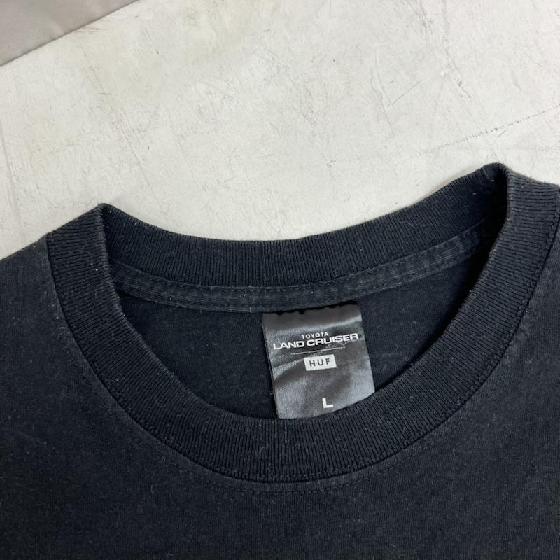 ハフ HUF Tシャツ 半袖 TOYOTA トヨタ ランドクルーザー プリント Ｔシャツ L 黒 / ブラック / black メンズ USED 古着 中古 50142153