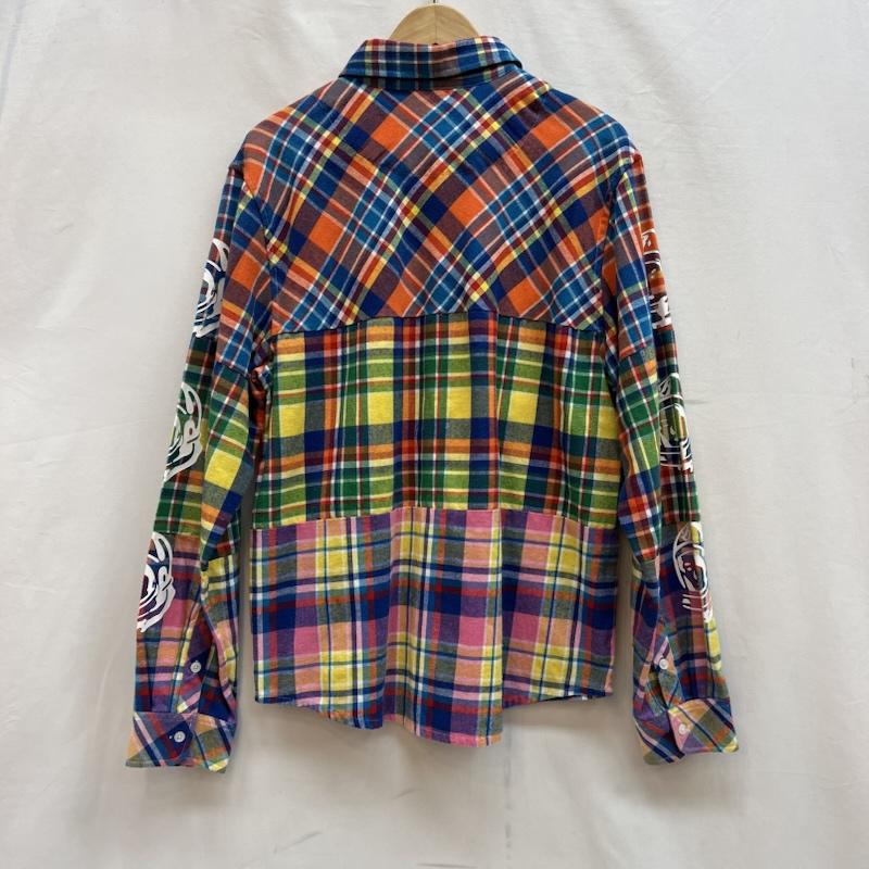 ビリオネア・ボーイズ・クラブ BILLIONAIRE BOYS CLUB シャツ、ブラウス 長袖 ロゴプリント クレイジーチェック ネルシャツ M メンズ USED 古着 中古 50142155