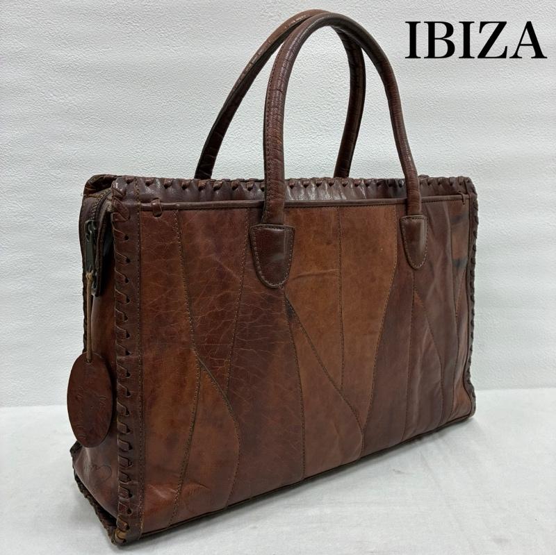 イビザ IBIZA トートバッグ トートバッグ レザー パッチワーク 編み込み トート ハンドバッグ - 茶 / ブラウン / brown レディース USED 古着 中古 50142181