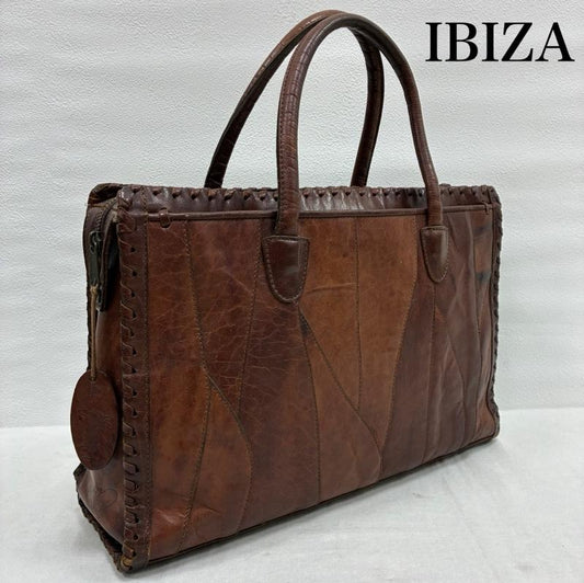 イビザ IBIZA トートバッグ トートバッグ レザー パッチワーク 編み込み トート ハンドバッグ - 茶 / ブラウン / brown レディース USED 古着 中古 50142181