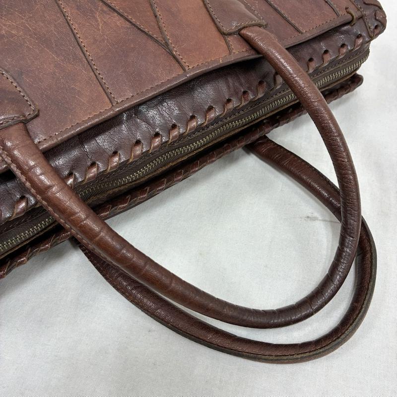 イビザ IBIZA トートバッグ トートバッグ レザー パッチワーク 編み込み トート ハンドバッグ - 茶 / ブラウン / brown レディース USED 古着 中古 50142181