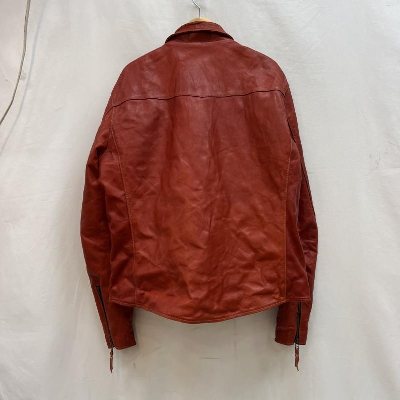 古着 USED ジャケット、上着 ライダース 天神ワークス SINGLE COLLAR JACKET JS01 レザー シングル 希少サイズ 48 赤 / レッド / red メンズ USED 古着 中古 50142247