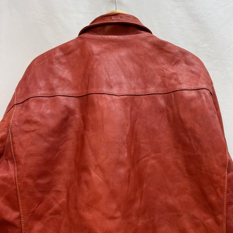 古着 USED ジャケット、上着 ライダース 天神ワークス SINGLE COLLAR JACKET JS01 レザー シングル 希少サイズ 48 赤 / レッド / red メンズ USED 古着 中古 50142247