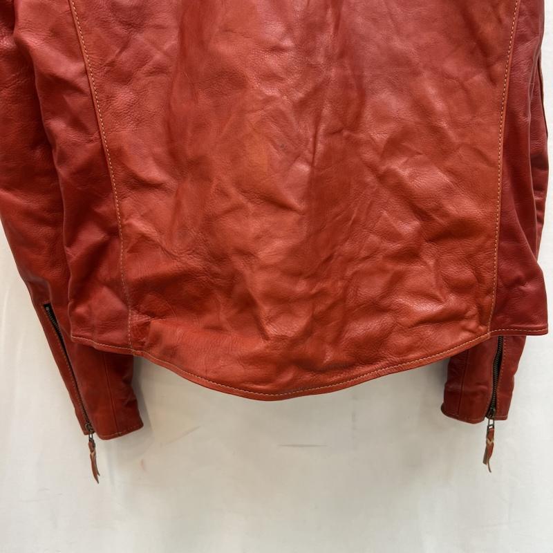 古着 USED ジャケット、上着 ライダース 天神ワークス SINGLE COLLAR JACKET JS01 レザー シングル 希少サイズ 48 赤 / レッド / red メンズ USED 古着 中古 50142247