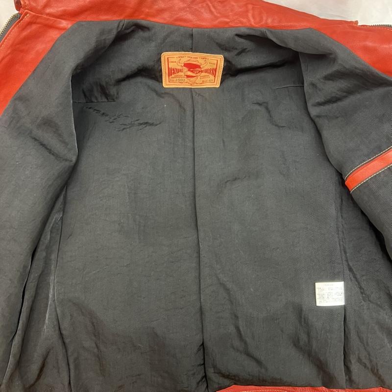 古着 USED ジャケット、上着 ライダース 天神ワークス SINGLE COLLAR JACKET JS01 レザー シングル 希少サイズ 48 赤 / レッド / red メンズ USED 古着 中古 50142247