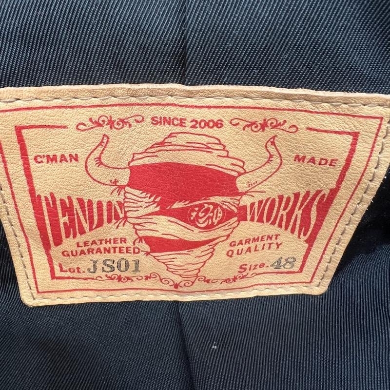 古着 USED ジャケット、上着 ライダース 天神ワークス SINGLE COLLAR JACKET JS01 レザー シングル 希少サイズ 48 赤 / レッド / red メンズ USED 古着 中古 50142247