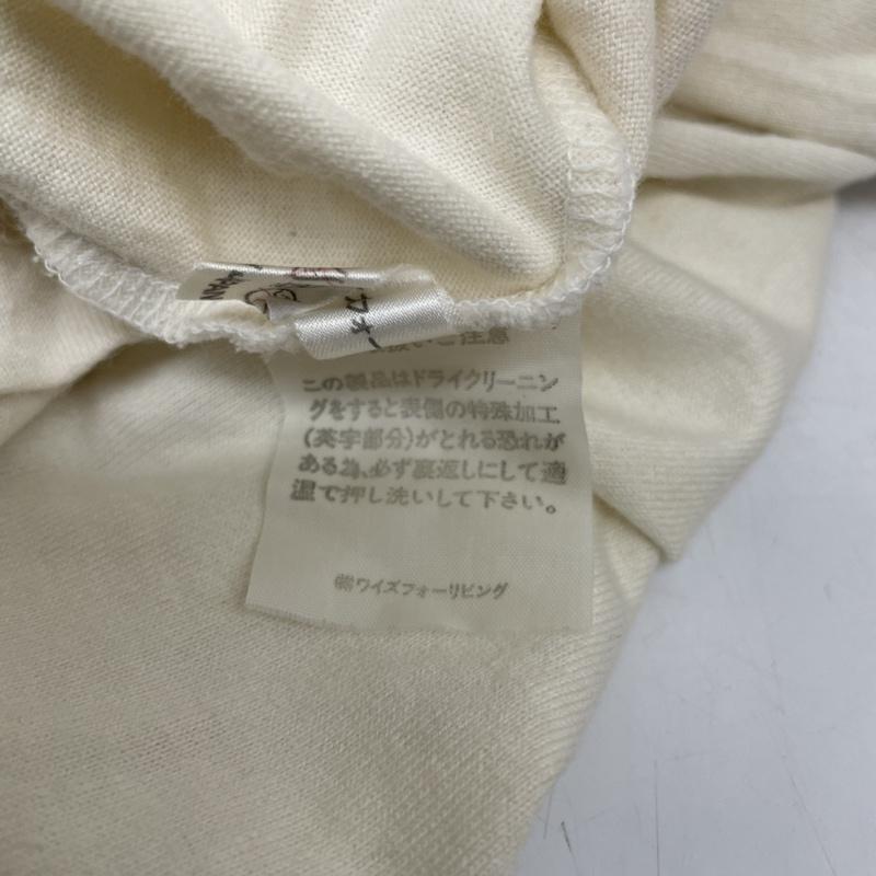 ワイズフォーリビング Y s for living Tシャツ 長袖 ロンT 長袖 Tシャツ クルーネック ロゴ プリント カットソー M ロゴ、文字 X プリント オフホワイト / オフホワイト / メンズ USED 古着 中古 50142263