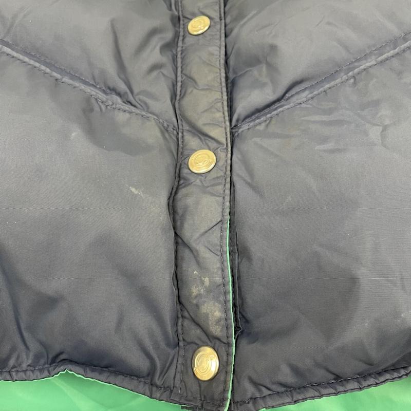 古着 USED ジャケット、上着 ダウンベスト OBERMEYER ダウン ベスト ジップアップ スナップボタン スタンドカラー L 無地 緑 / グリーン / green X 紺 / ネイビー / navy メンズ USED 古着 中古 50142300