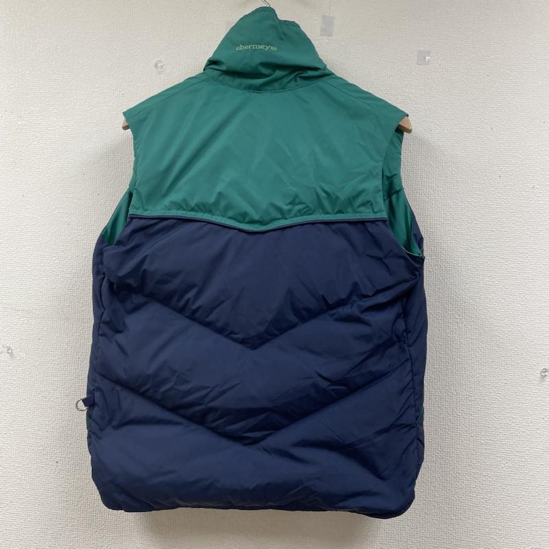 古着 USED ジャケット、上着 ダウンベスト OBERMEYER ダウン ベスト ジップアップ スナップボタン スタンドカラー L 無地 緑 / グリーン / green X 紺 / ネイビー / navy メンズ USED 古着 中古 50142300