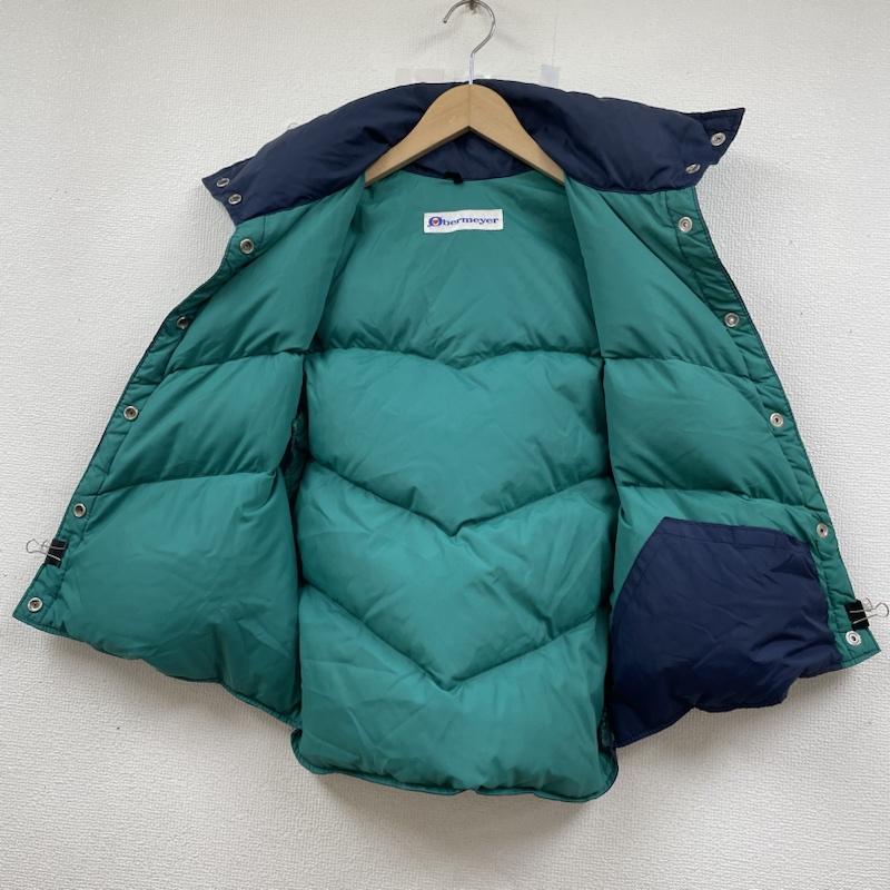 古着 USED ジャケット、上着 ダウンベスト OBERMEYER ダウン ベスト ジップアップ スナップボタン スタンドカラー L 無地 緑 / グリーン / green X 紺 / ネイビー / navy メンズ USED 古着 中古 50142300