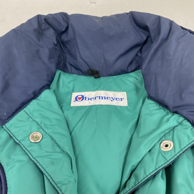 古着 USED ジャケット、上着 ダウンベスト OBERMEYER ダウン ベスト ジップアップ スナップボタン スタンドカラー L 無地 緑 / グリーン / green X 紺 / ネイビー / navy メンズ USED 古着 中古 50142300