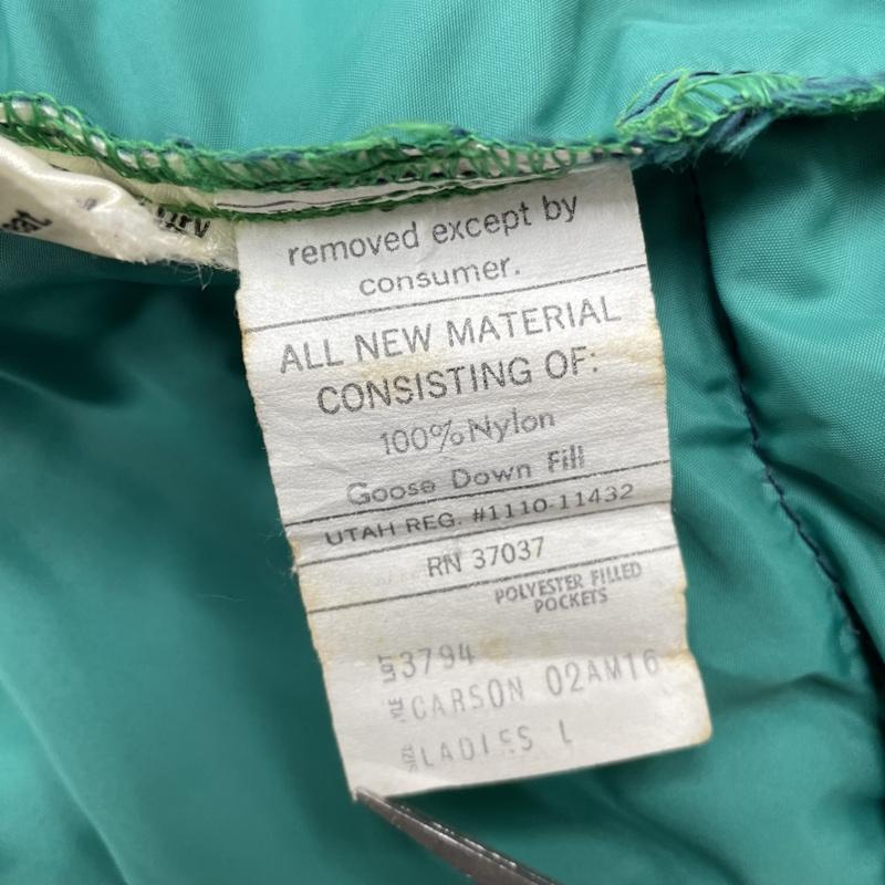 古着 USED ジャケット、上着 ダウンベスト OBERMEYER ダウン ベスト ジップアップ スナップボタン スタンドカラー L 無地 緑 / グリーン / green X 紺 / ネイビー / navy メンズ USED 古着 中古 50142300