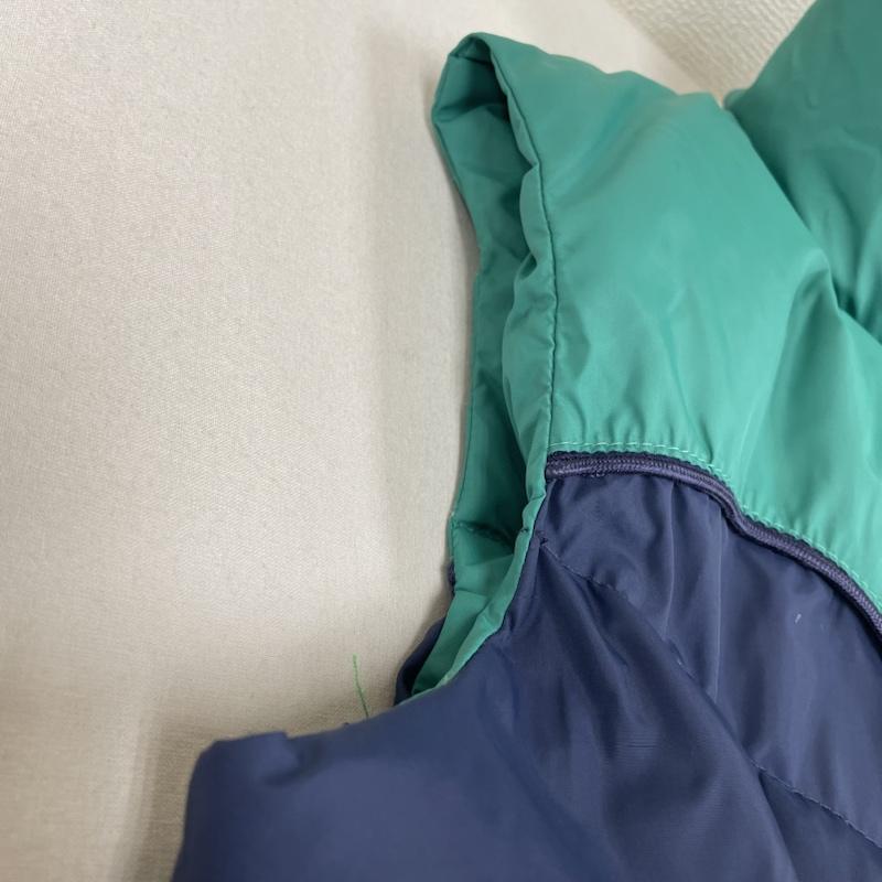 古着 USED ジャケット、上着 ダウンベスト OBERMEYER ダウン ベスト ジップアップ スナップボタン スタンドカラー L 無地 緑 / グリーン / green X 紺 / ネイビー / navy メンズ USED 古着 中古 50142300