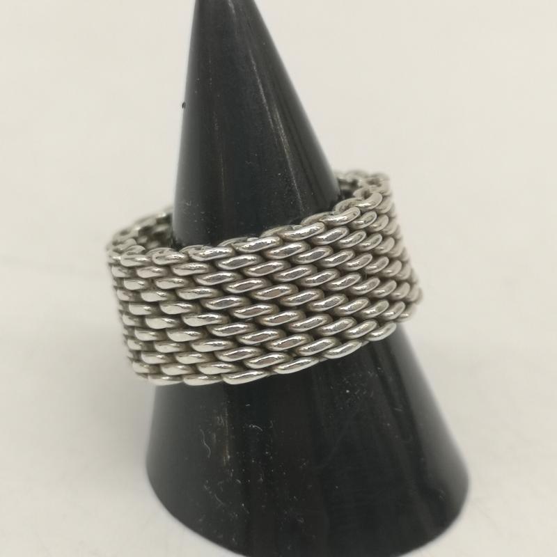 ティファニー TIFFANY&Co. アクセサリー 指輪 サマセット メッシュ シルバー リング 指輪 SV925 16号 - 銀 / シルバー / silver color メンズ USED 古着 中古 50142326