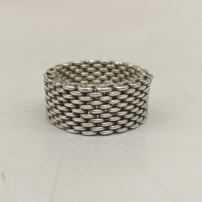 ティファニー TIFFANY&Co. アクセサリー 指輪 サマセット メッシュ シルバー リング 指輪 SV925 16号 - 銀 / シルバー / silver color メンズ USED 古着 中古 50142326
