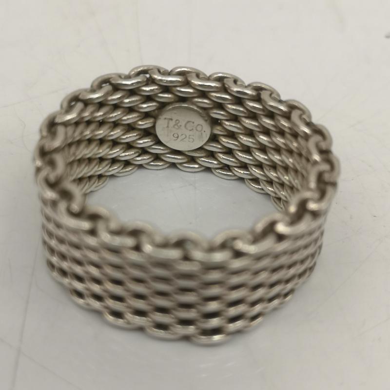ティファニー TIFFANY&Co. アクセサリー 指輪 サマセット メッシュ シルバー リング 指輪 SV925 16号 - 銀 / シルバー / silver color メンズ USED 古着 中古 50142326