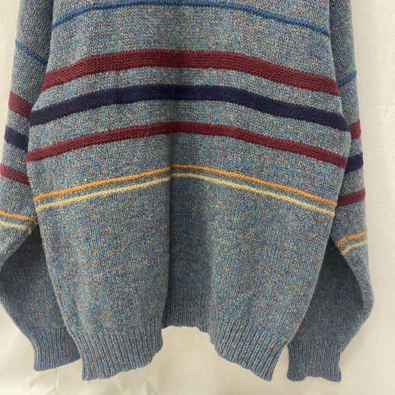 ペンドルトン PENDLETON ニット、セーター 長袖 50s Vintage マルチボーダーニット ミックスカラー ブルー系 グリーン系 L L ボーダー柄 青 / ブルー / blue X 緑 / グリーン / green メンズ USED 古着 中古 50142336