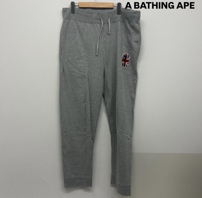 アベイシングエイプ A BATHING APE パンツ チノパン スウェットパンツ ワンポイントロゴ 刺繍ロゴ XXL 刺繍 灰 / グレー / gray メンズ USED 古着 中古 50142367