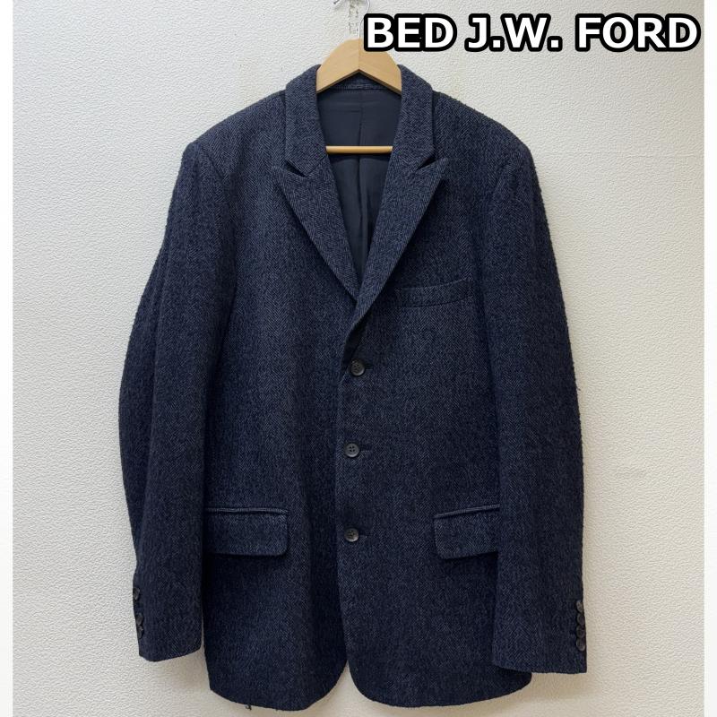 ベッドフォード BED J.W. FORD ジャケット、上着 ジャケット、ブレザー ウール ヘリンボーン ピークドラペル テーラード ジャケット 紺 ネイビー 2 紺 / ネイビー / navy メンズ USED 古着 中古 50142434