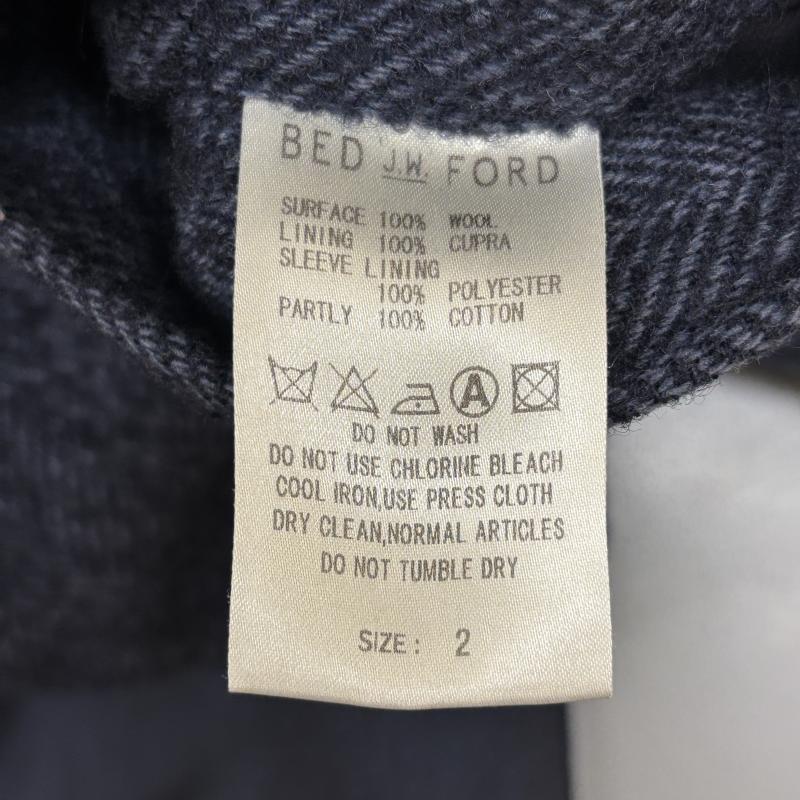 ベッドフォード BED J.W. FORD ジャケット、上着 ジャケット、ブレザー ウール ヘリンボーン ピークドラペル テーラード ジャケット 紺 ネイビー 2 紺 / ネイビー / navy メンズ USED 古着 中古 50142434