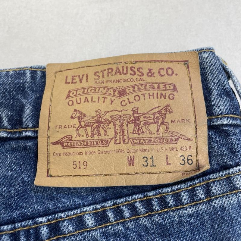 リーバイス Levi s パンツ デニム、ジーンズ ジーパン ジップフライ 90s USA製 519 デニム パンツ 501刻印 97年 31インチ ロゴ、文字 インディゴ / インディゴ / Indigo メンズ USED 古着 中古 50142448