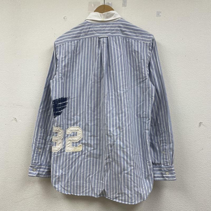 ラルフローレン RALPHLAUREN シャツ、ブラウス 長袖 長袖 ボタンダウン シャツ 1932 ロゴ ナンバリング 刺繍 プリント ストライプ hs-rl-km0542 M ストライプ X ロゴ、文字 X プリント X 刺繍 白 / ホワイト / white X 水色 / ライトブルー / メンズ USED 古着 中古 50142454