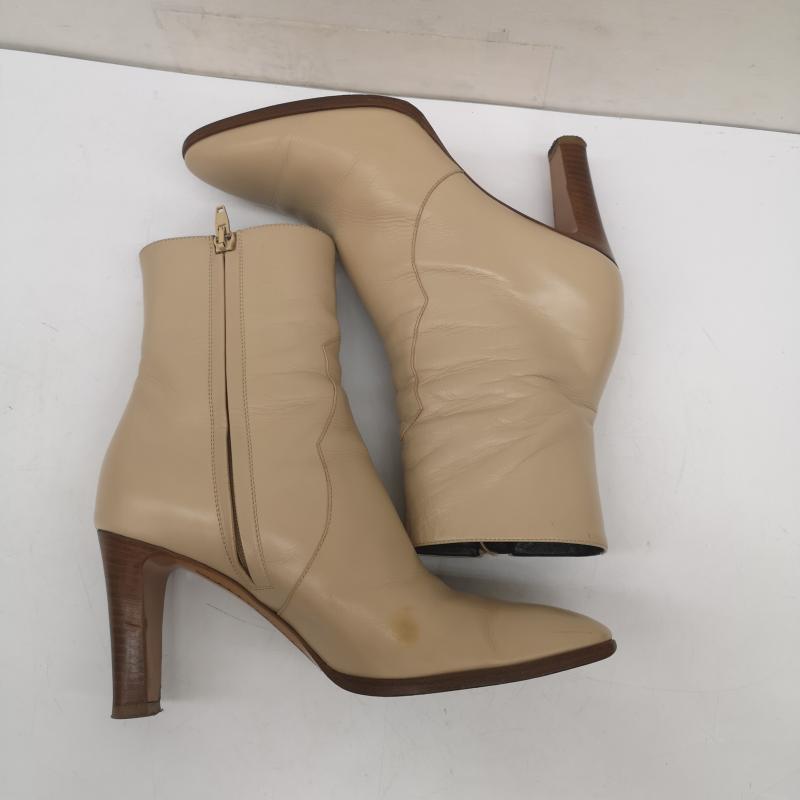 セリーヌ CELINE ブーツ 一般 RM1109 ヒール サイドジップ ブーツ 37 23.5cm ベージュ / ベージュ / beige レディース USED 古着 中古 50142483
