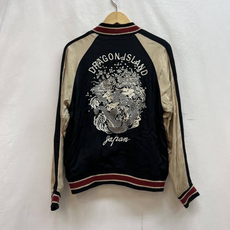 古着 USED ジャケット、上着 ジャンパー、ブルゾン 雅結 龍 鯉 和柄 刺繍 リバーシブル スカジャン M 黒 / ブラック / black メンズ USED 古着 中古 50142505