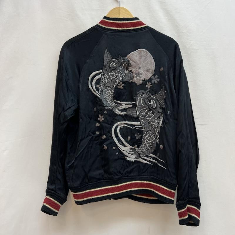 古着 USED ジャケット、上着 ジャンパー、ブルゾン 雅結 龍 鯉 和柄 刺繍 リバーシブル スカジャン M 黒 / ブラック / black メンズ USED 古着 中古 50142505