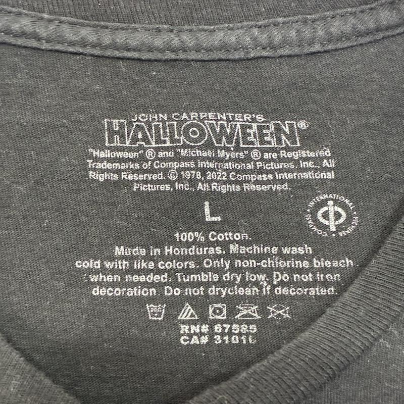 古着 USED Tシャツ 半袖 HALLOWEEN ハロウィーン ムービーTシャツ 映画 1978年 L ロゴ、文字 X キャラクター 黒 / ブラック / black メンズ USED 古着 中古 50142528