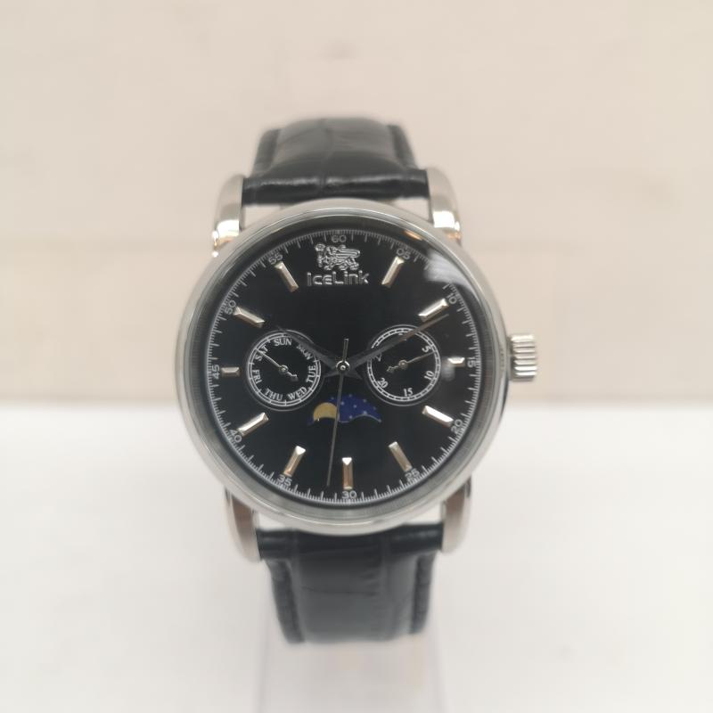 アイスリンク ICELINK 腕時計 アナログ（クォーツ式） AQUA LUNA アクアルナ IAL-SBS DIAMOND WATCH ダイヤモンド ウォッチ 腕時計 黒 / ブラック / black X 銀 / シルバー / silver color メンズ USED 古着 中古 50142536