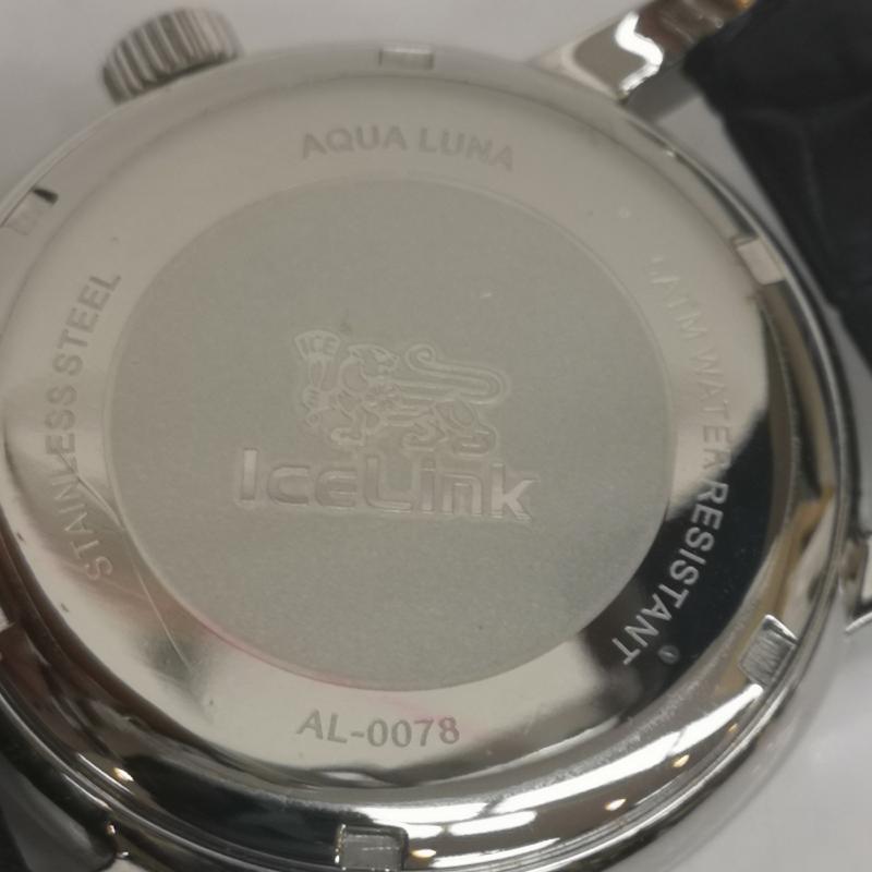 アイスリンク ICELINK 腕時計 アナログ（クォーツ式） AQUA LUNA アクアルナ IAL-SBS DIAMOND WATCH ダイヤモンド ウォッチ 腕時計 黒 / ブラック / black X 銀 / シルバー / silver color メンズ USED 古着 中古 50142536