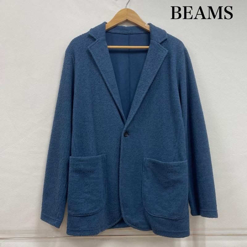 ビームスライツ BEAMS LIGHTS ジャケット、上着 ジャケット、ブレザー 1B シングル テーラード ジャケット ブレザー パイル スモークブルー 51-16-0272-427 L 青 / ブルー / blue メンズ USED 古着 中古 50142600