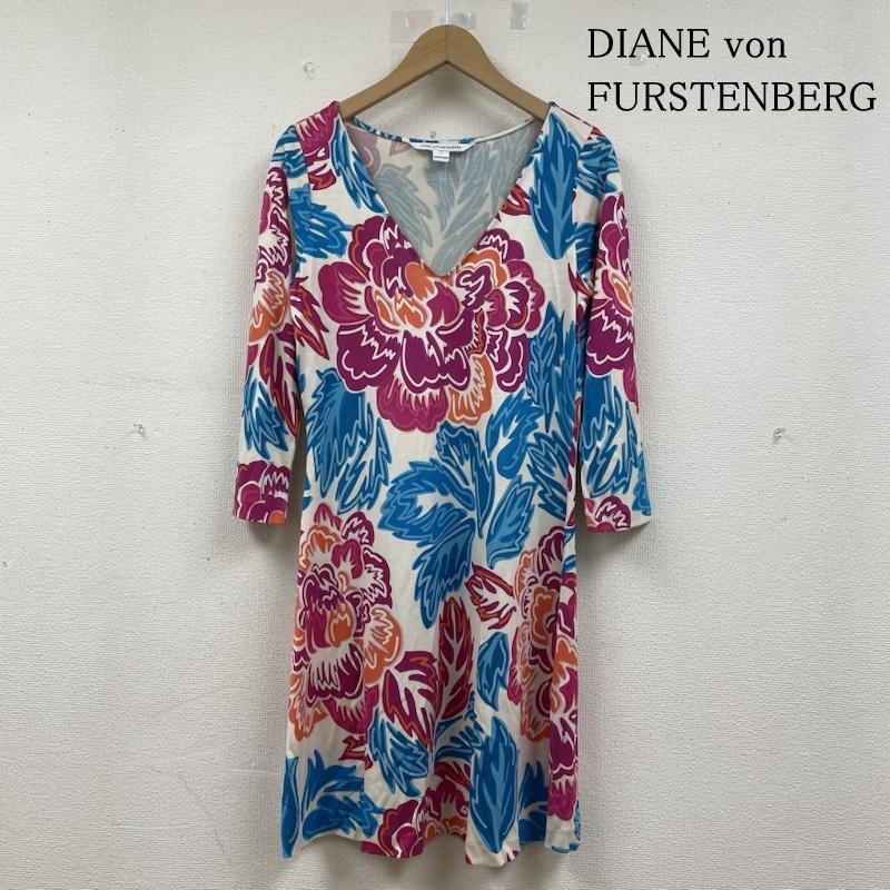 ダイアンフォンファステンバーグ DIANE von FURSTENBERG ワンピース ひざ丈スカート シルク ストレッチ ドレス シルク ニット フローラル マルチプリント ワンピース 4 花柄 X 総柄 X プリント マルチカラー / マルチカラー / multicolor レディース USED 古着 中古 50142634